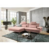 ECKSOFA in Webstoff Rosa  184/284 cm  - Schwarz/Rosa, Design, Textil/Metall (184/284cm) - Dieter Knoll