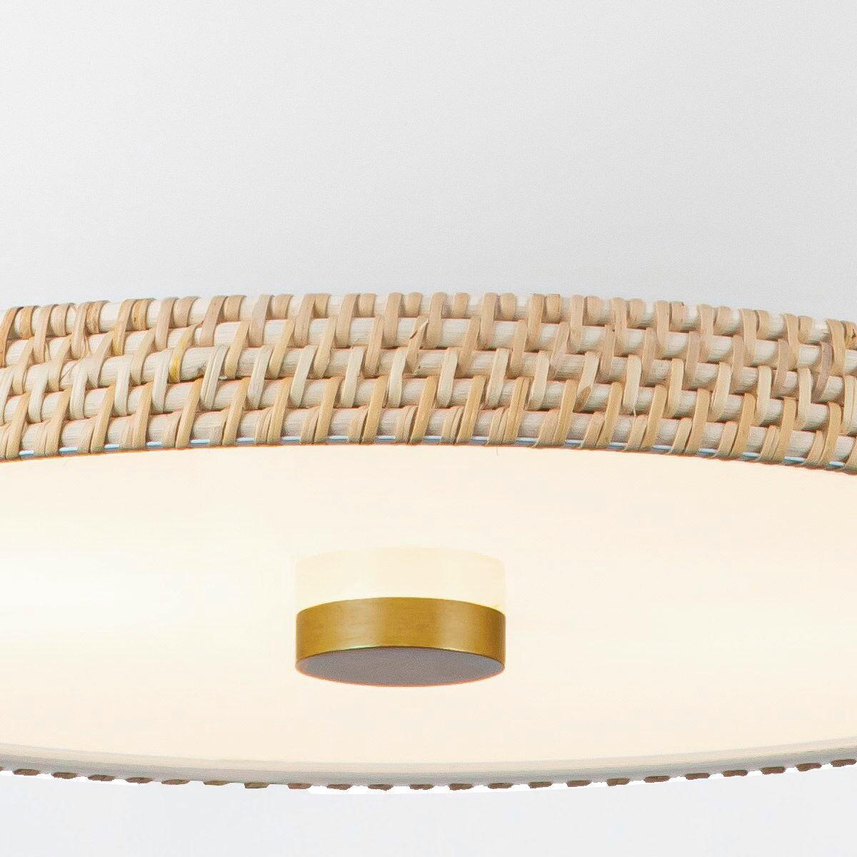 HÄNGELEUCHTE 32,4/41,7 cm  - Messingfarben/Weiß, Natur, Glas/Holz (32,4/41,7cm) - Elstead Lighting