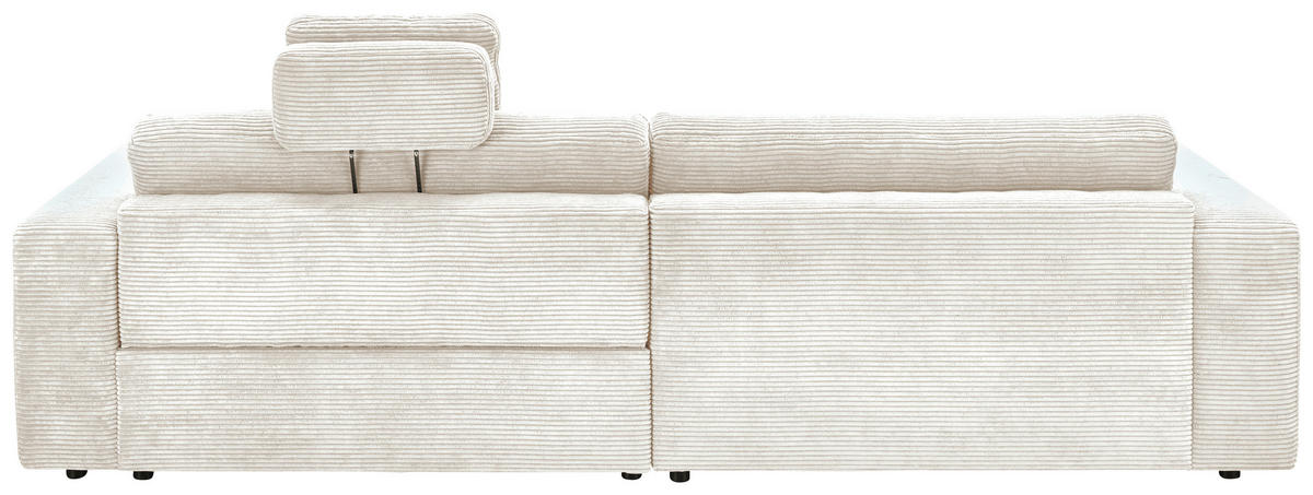 ECKSOFA in Cord Creme  - Creme/Schwarz, Design, Kunststoff/Textil (168/296cm) - Pure Home Lifestyle