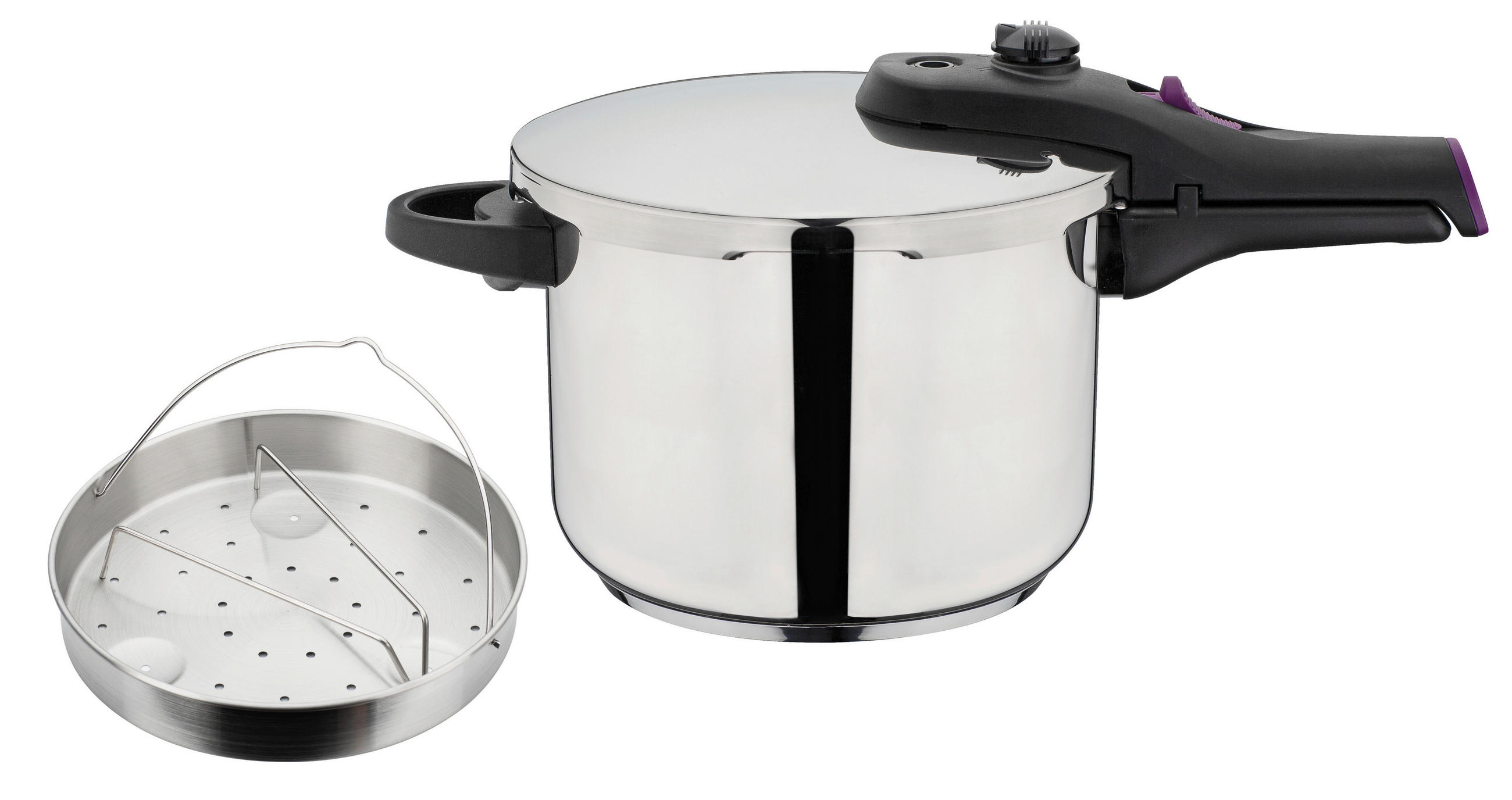 SCHNELLKOCHTOPF SYSTEM RAPID 6 L  - Silberfarben, Basics, Metall (22cm) - GSW