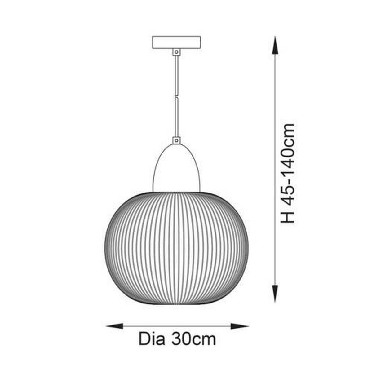 HÄNGELEUCHTE 30/140 cm  - Kupferfarben, Design, Metall (30/140cm) - ENDON