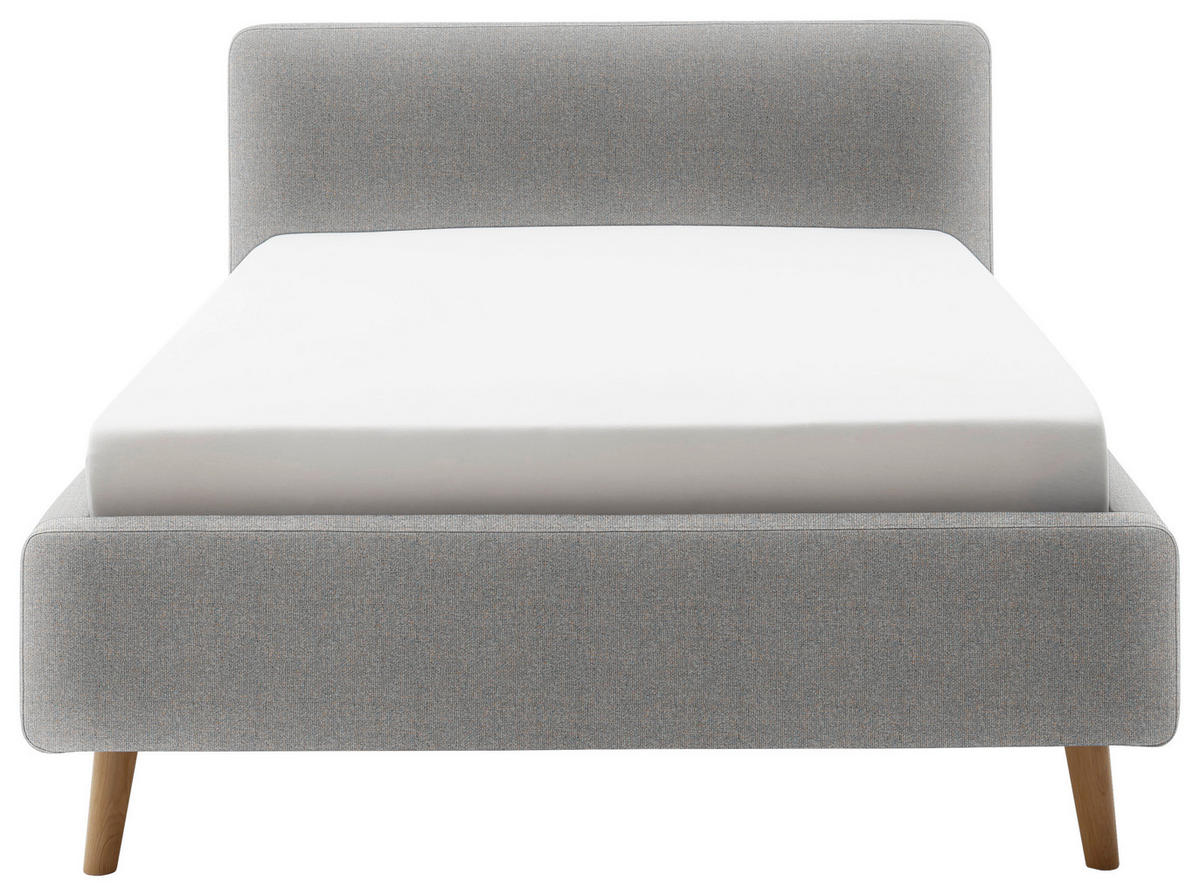POLSTERBETT 140/200 cm  in Grau  - Eichefarben/Grau, Design, Holz/Textil (140/200cm) - Xora