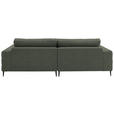 ECKSOFA  in Flachgewebe Grün Rücken echt  177/253 cm  - Schwarz/Grün, Design, Textil/Metall (177/253cm) - Dieter Knoll