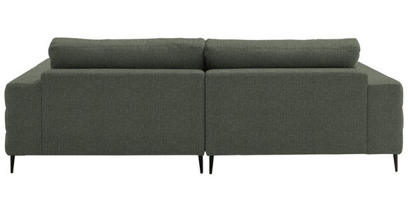 ECKSOFA  in Flachgewebe Grün Rücken echt  177/253 cm  - Schwarz/Grün, Design, Textil/Metall (177/253cm) - Dieter Knoll