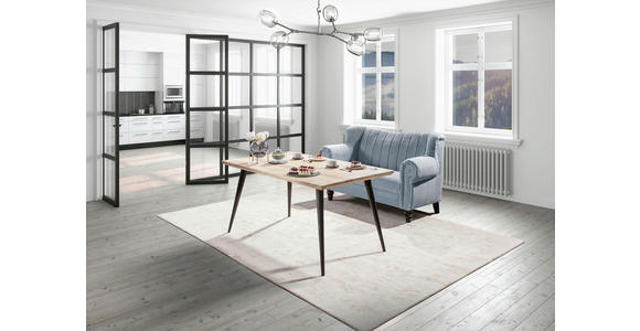 2-SITZER-SOFA  in Cord Hellblau  - Dunkelbraun/Hellblau, Design, Holz/Textil (168/96/75cm) - Ambia Home