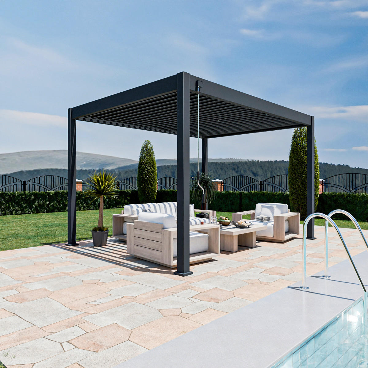 PERGOLA 300/400/255 cm   - Graphitfarben, Basics, Metall (300/400/255cm) - Gardenson