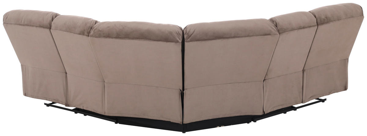 ECKSOFA Eckteil  Braun Samt  - Schwarz/Braun, KONVENTIONELL, Kunststoff/Textil (253/100/253cm) - P & B