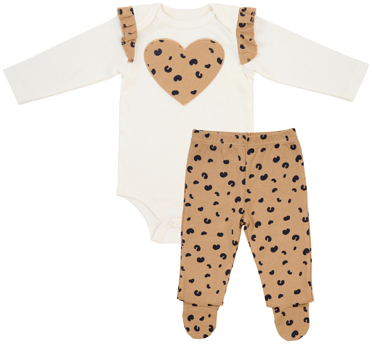 BABYBEKLEIDUNGSSET 2-teilig  - Hellbraun, Basics, Textil (0-3 Monatenull) - Patinio