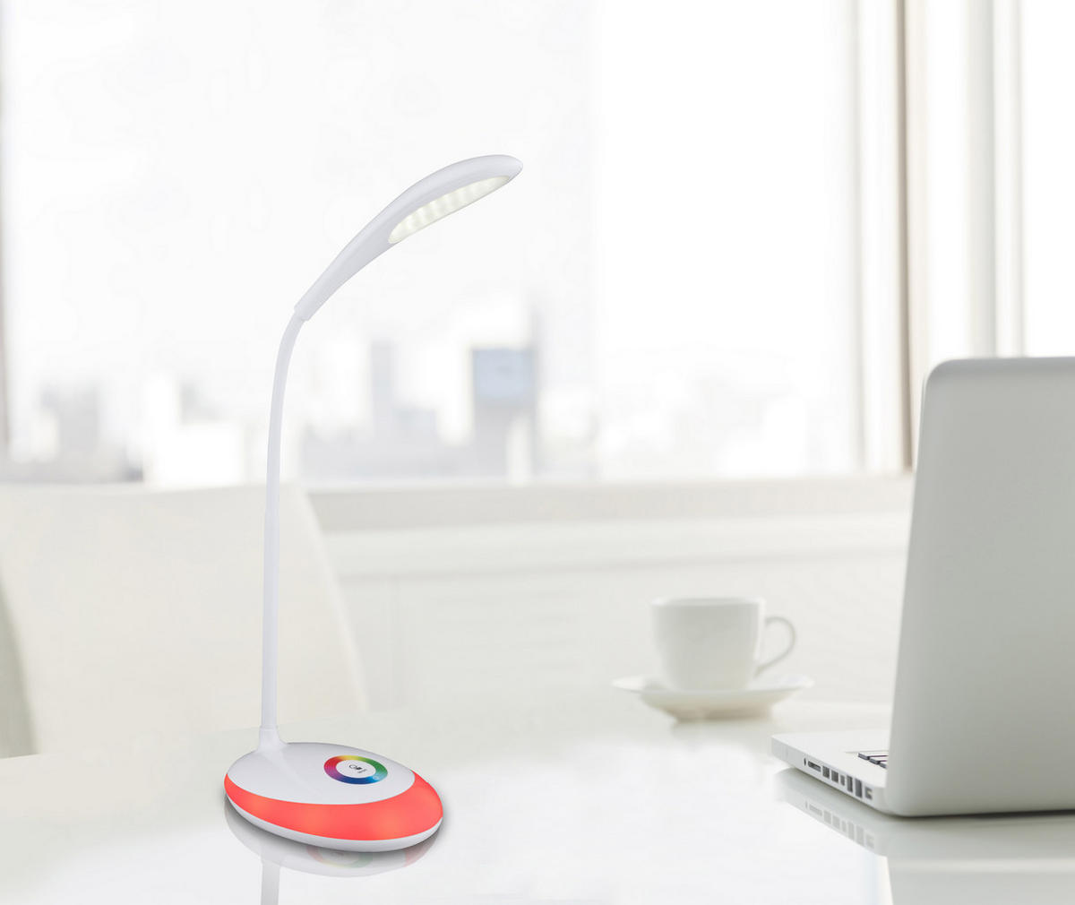 LED-TISCHLEUCHTE - Weiss, Design, Kunststoff (30/11/48cm) - Globo