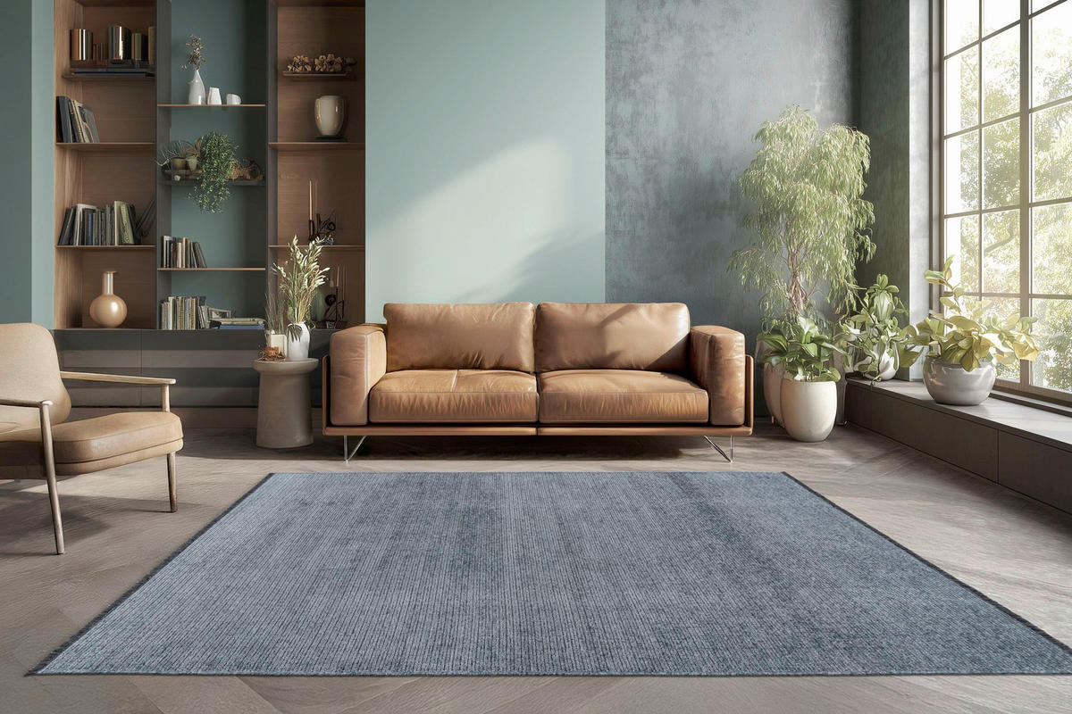 FLACHWEBETEPPICH 200/290 cm Roma Blau  - Blau, KONVENTIONELL, Textil (200/290cm) - Batucci