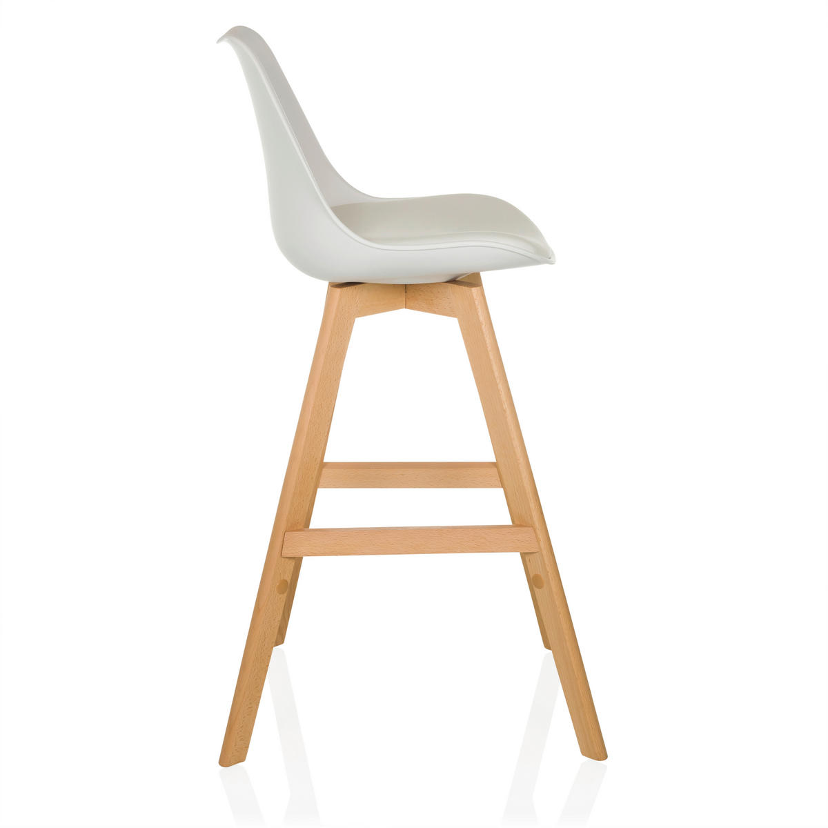 BARHOCKER-SET Weiß abwischbar  - Buchefarben/Weiß, MODERN, Holz/Kunststoff (51/99/51cm) - MID.YOU