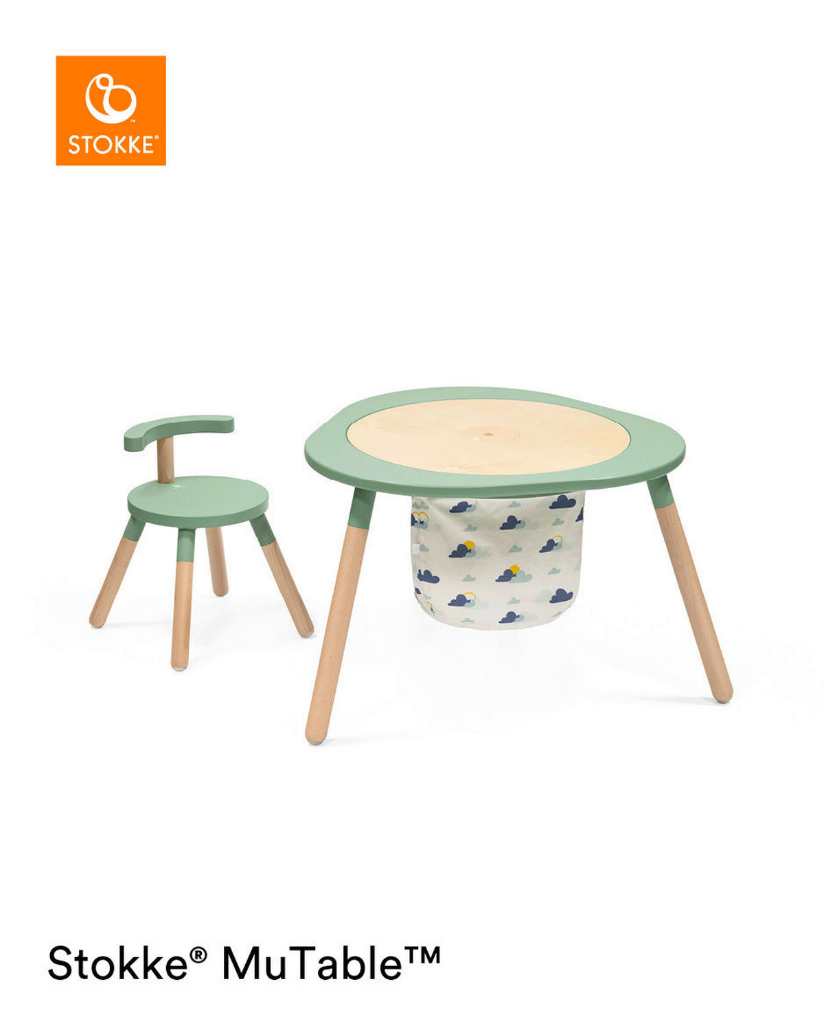 AUFBEWAHRUNGSTASCHE MuTable  - Blau/Gelb, Basics, Textil (27/32/50cm) - Stokke