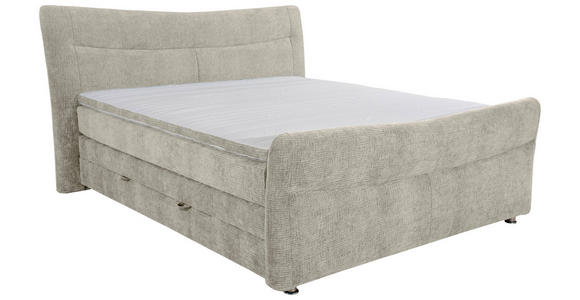 BOXSPRINGBETT 140/200 cm  in Hellgrau  - Chromfarben/Hellgrau, KONVENTIONELL, Textil/Metall (140/200cm) - Esposa