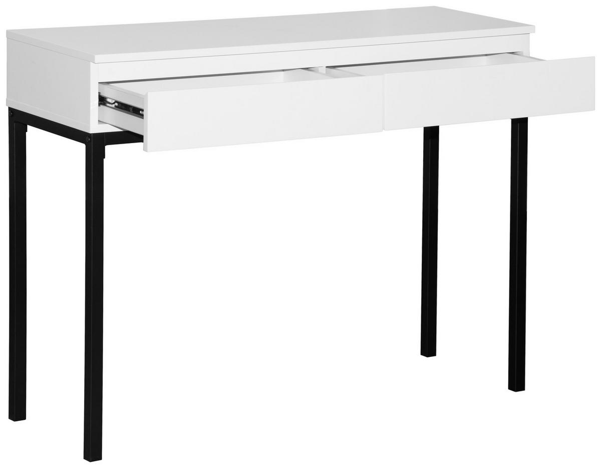 KONSOLENTISCH Metall, Holzwerkstoff 100/35/77 cm   - Weiss/Schwarz, Design, Holzwerkstoff/Metall (100/35/77cm) - home24