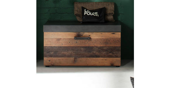 GARDEROBENBANK 80/45/37 cm - Schwarz/Graphitfarben, Trend, Holzwerkstoff/Metall (80/45/37cm) - Xora