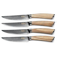 STEAKMESSERSET  - Edelstahlfarben/Naturfarben, Basics, Holz/Metall (12cm) - Käfer