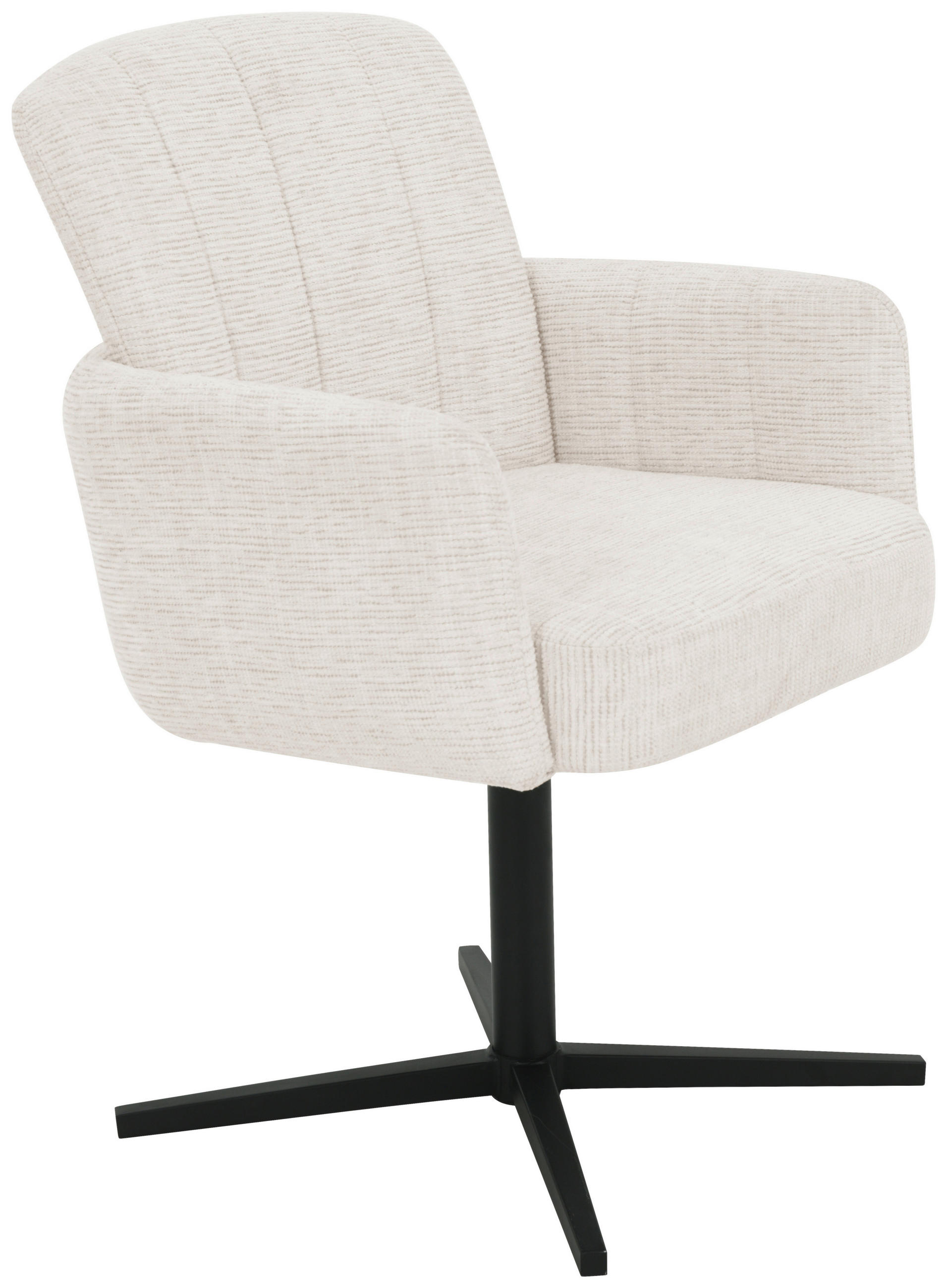 ARMLEHNSTUHL  in Eisen Leinenoptik  - Beige/Schwarz, LIFESTYLE, Holz/Textil (58/86/64cm) - Livetastic