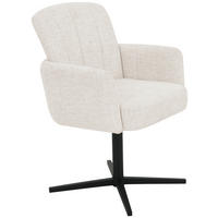 ARMLEHNSTUHL  in Eisen Leinenoptik  - Beige/Schwarz, LIFESTYLE, Holz/Textil (58/86/64cm) - Livetastic