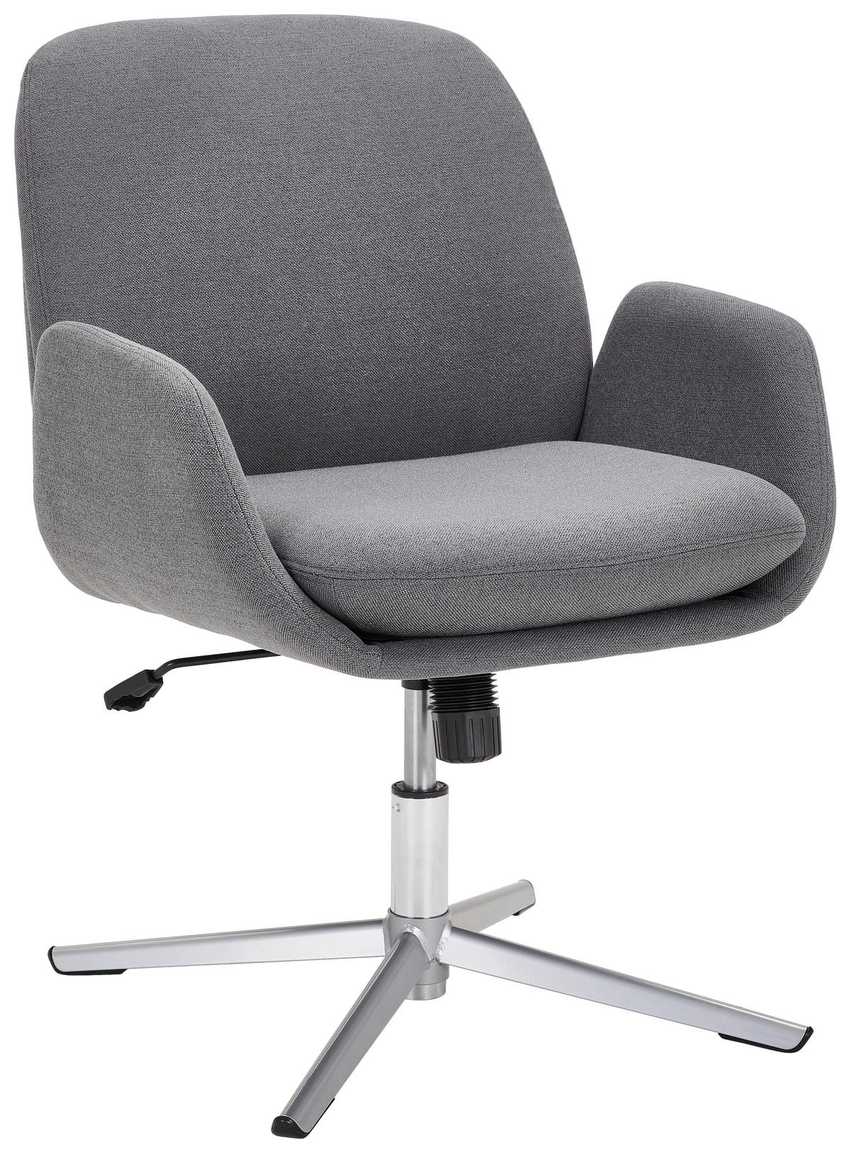STOLICA SA RUKONASLONOM  tamnosiva       - tamnosiva/boja nerđajućeg čelika, Konvencionalno, metal/tekstil (60/77-84/66cm) - Novel