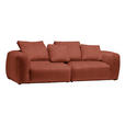 BIGSOFA Samt Rostfarben  - Rostfarben/Schwarz, MODERN, Kunststoff/Textil (260/70/122cm) - Carryhome