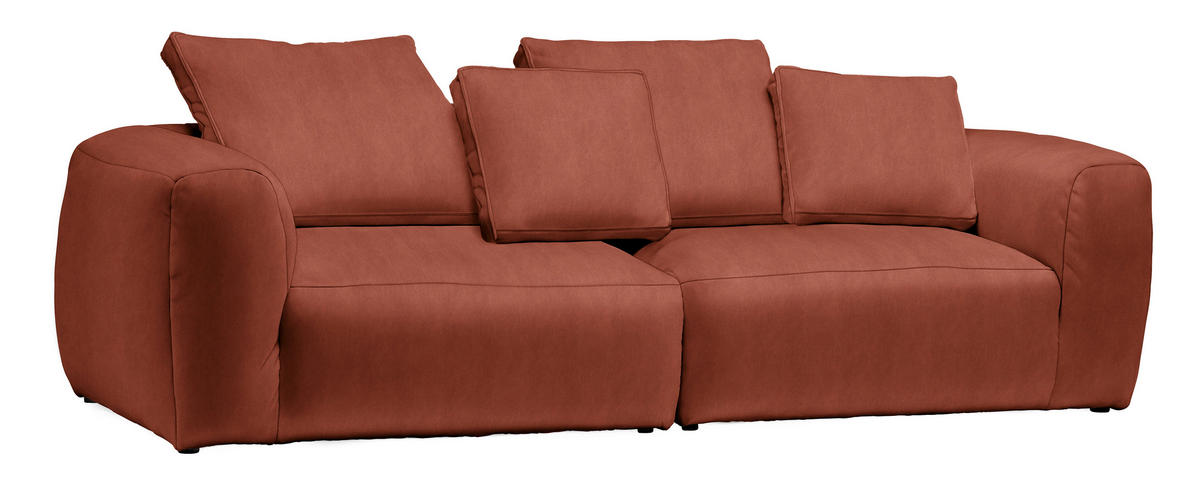BIGSOFA in Samt Rostfarben  - Rostfarben/Schwarz, Modern, Kunststoff/Textil (260/70/122cm) - Carryhome