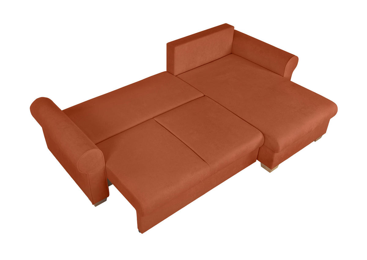 ECKSOFA Arles Rostfarben  - Rostfarben/Buchefarben, Design, Holz/Textil (266/161cm) - MID.YOU