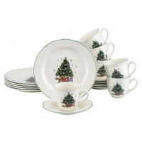 KAFFEESERVICE Tannenbaum bunt Multicolor, Weiß 18-teilig  - Multicolor/Weiß, Basics, Keramik - Creatable