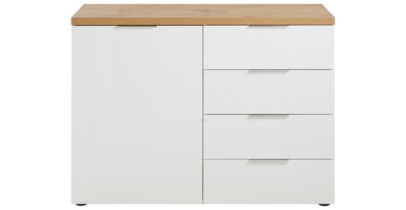 KOMMODE 120/89/43 cm  - Eichefarben/Alufarben, Design, Holzwerkstoff/Kunststoff (120/89/43cm) - Xora