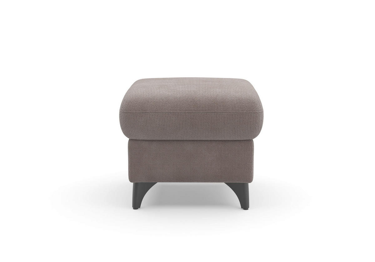 HOCKER GLENDALE E Flachgewebe Taupe  - Taupe/Schwarz, KONVENTIONELL, Textil/Metall (58/48/58cm) - Sit & More