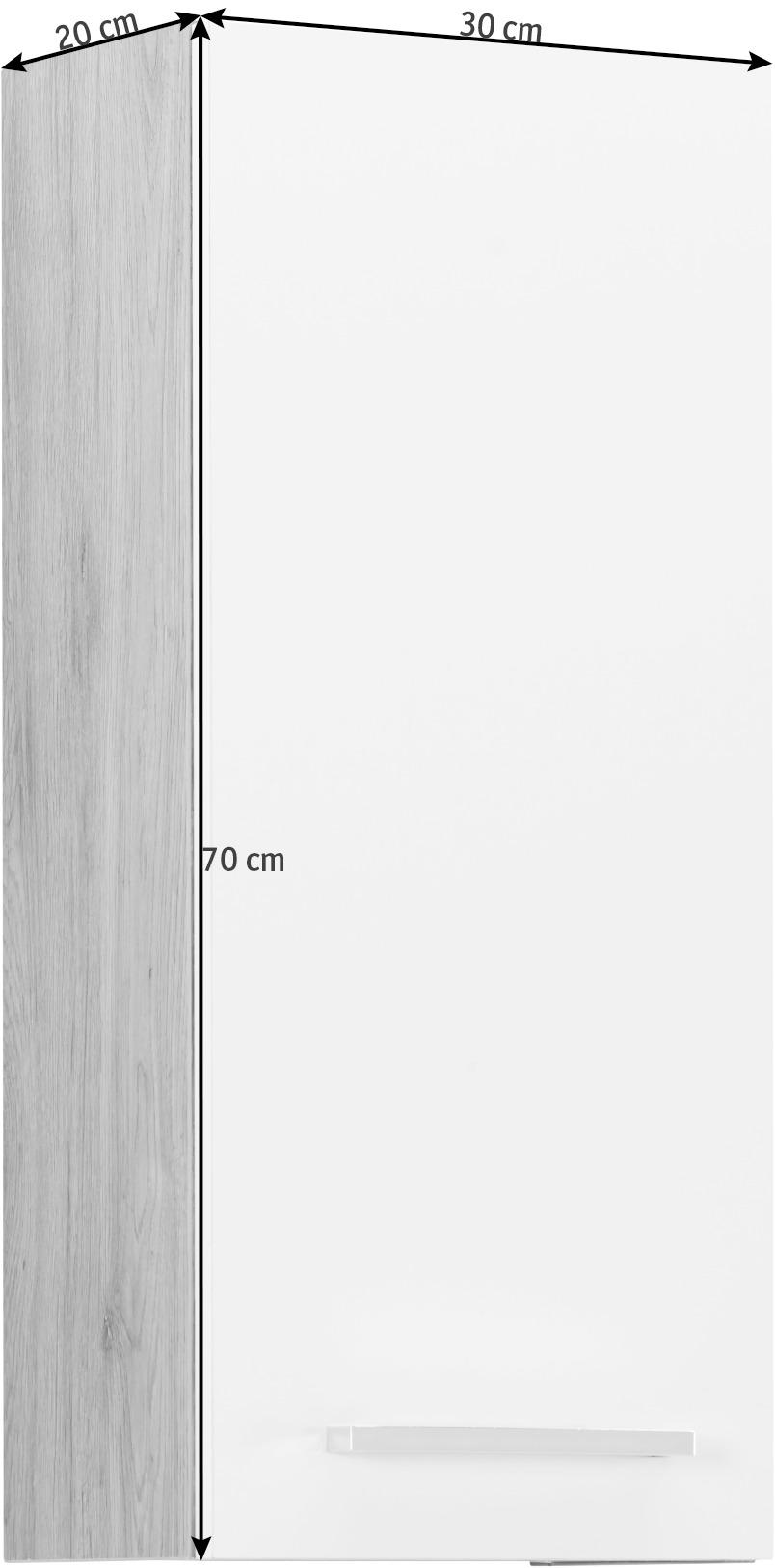 VISEČA OMARA 30/70/20 cm - barve kroma/bela, Design, leseni material (30/70/20cm) - Xora