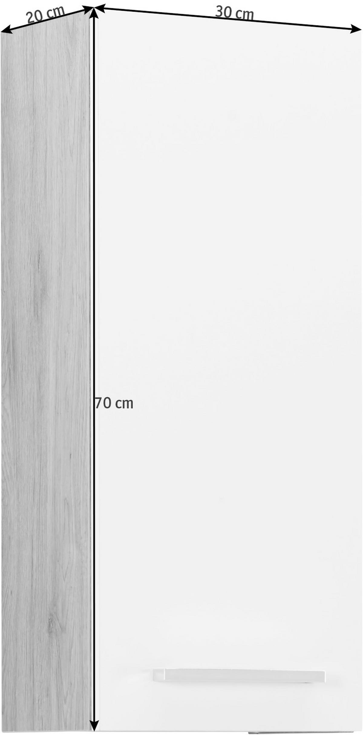 DULAP SUSPENDAT 30/70/20 cm  - alb/stejar San Remo, Design, material pe bază de lemn (30/70/20cm) - Xora