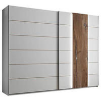 ŠATNÍ SKŘÍŇ, bílá, barvy dubu, 270/210/60 cm - bílá/barvy dubu, Moderní, kov/kompozitní dřevo (270/210/60cm) - Carryhome