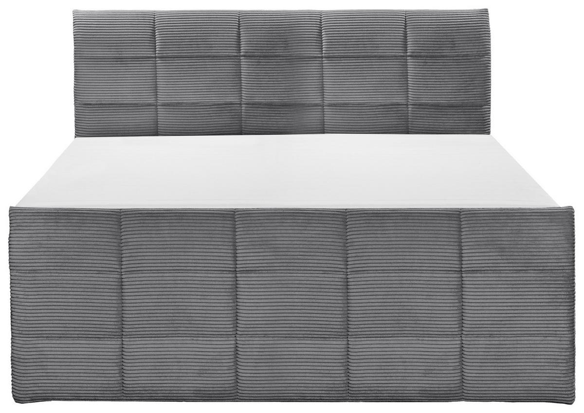 BOXSPRINGBETT 180/200 cm  in Dunkelgrau  - Dunkelgrau/Schwarz, Modern, Holzwerkstoff/Kunststoff (180/200cm) - MID.YOU