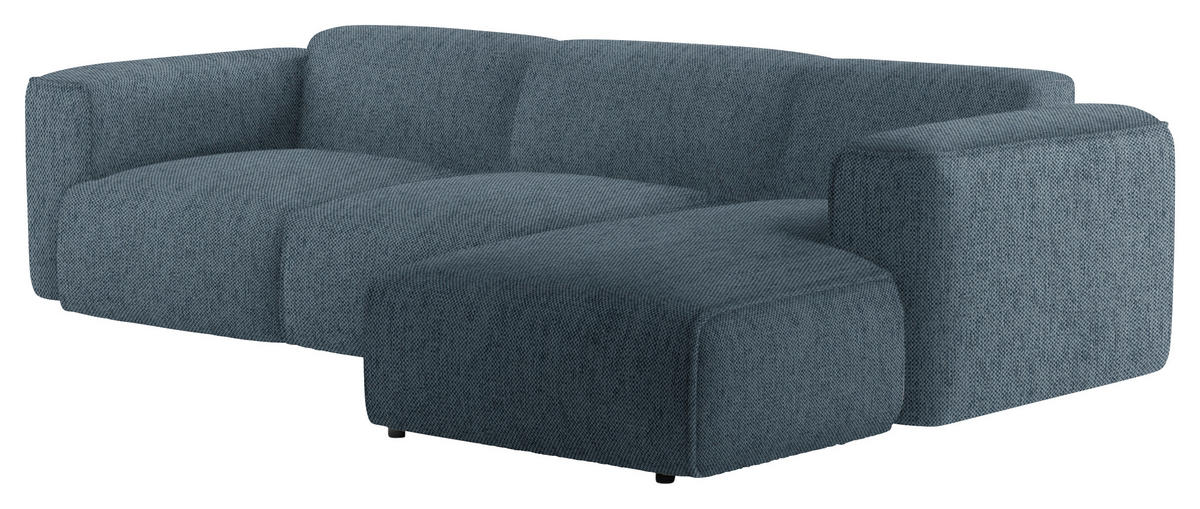 ECKSOFA Anthrazit Webstoff Rücken echt  - Anthrazit/Schwarz, Design, Kunststoff/Textil (290/171cm) - home24