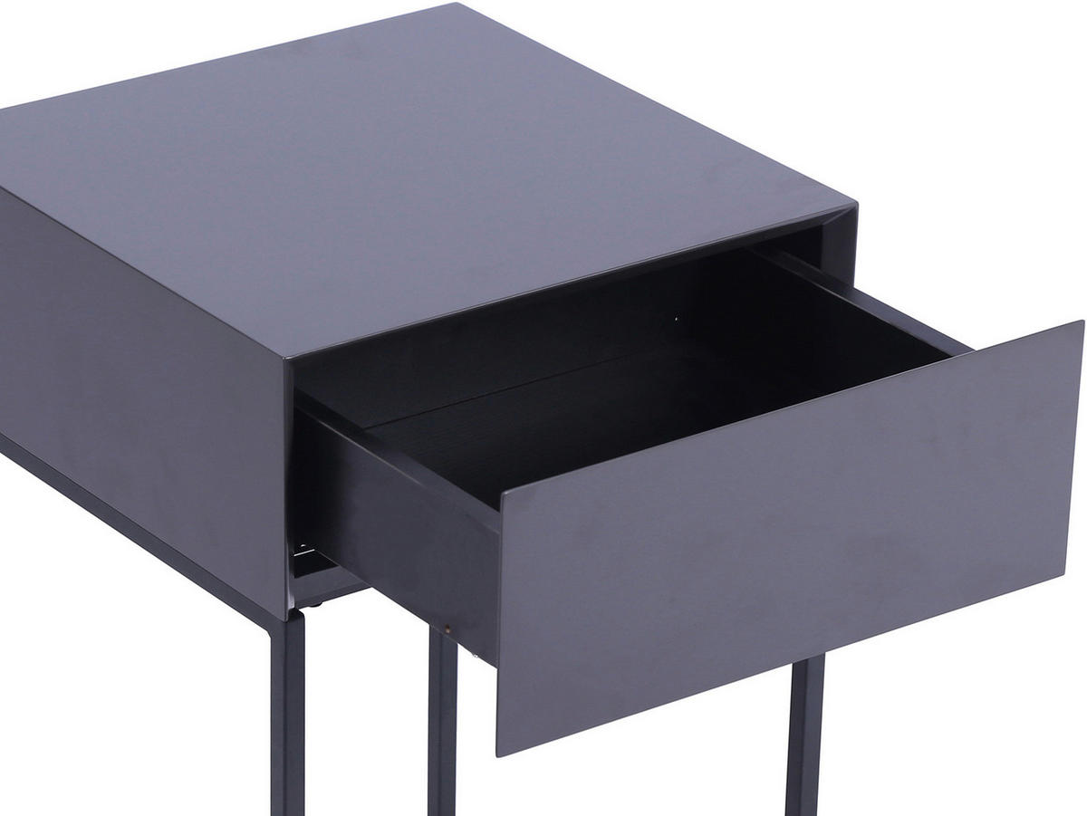 NACHTKÄSTCHEN 40/62/40 cm  in Anthrazit, Schwarz  - Anthrazit/Schwarz, Basics, Holzwerkstoff/Metall (40/62/40cm) - Xora