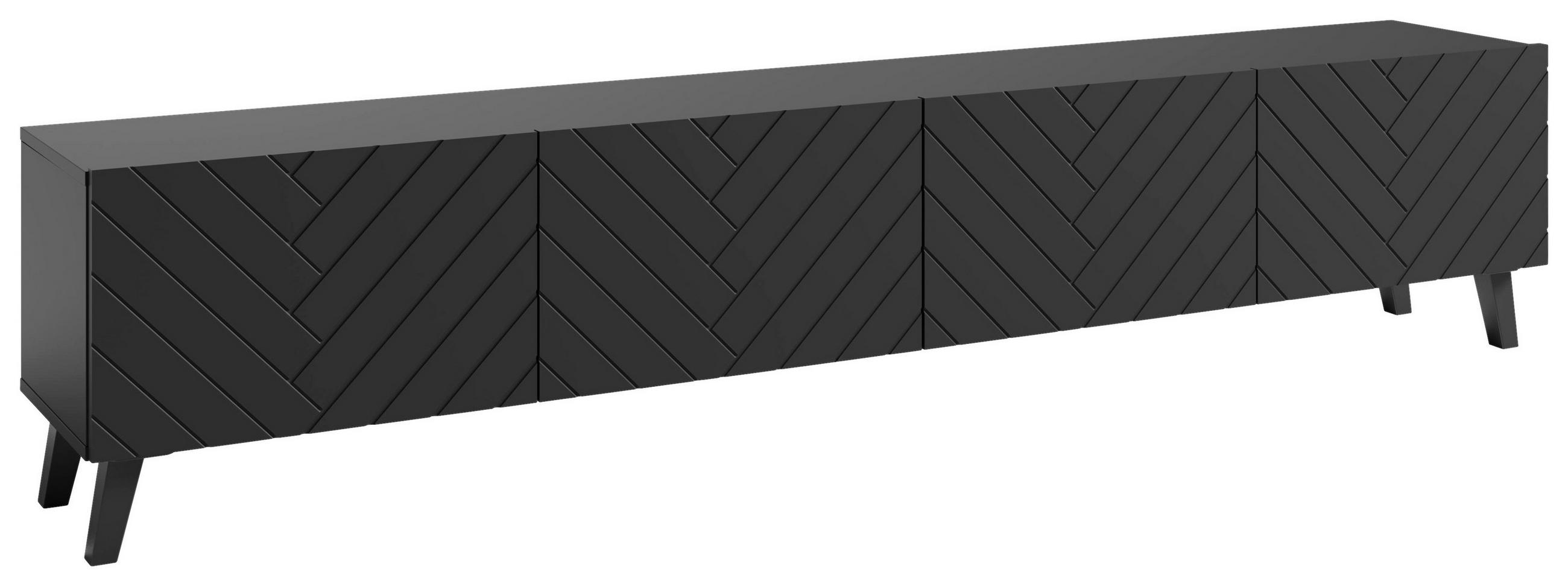 Livetastic NÍZKA KOMODA, čierna, 190/42/32,5 cm