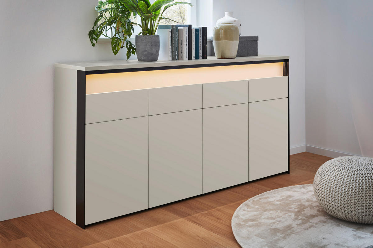 SIDEBOARD  in 174/88/38 cm  - Schwarz/Eiche Artisan, KONVENTIONELL, Holzwerkstoff (174/88/38cm) - Voleo