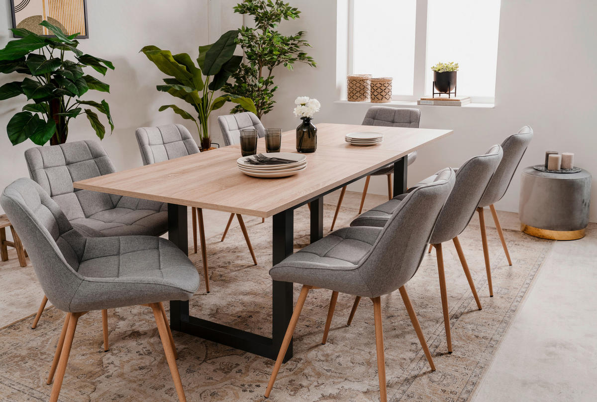 ESSTISCH Holzwerkstoff 160/90/75 cm  - Anthrazit/Sonoma Eiche, Natur, Holzwerkstoff (160/90/75cm) - MID.YOU