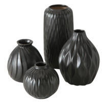 VASE  - Schwarz, Design, Keramik (10/9cm) - Ambia Home