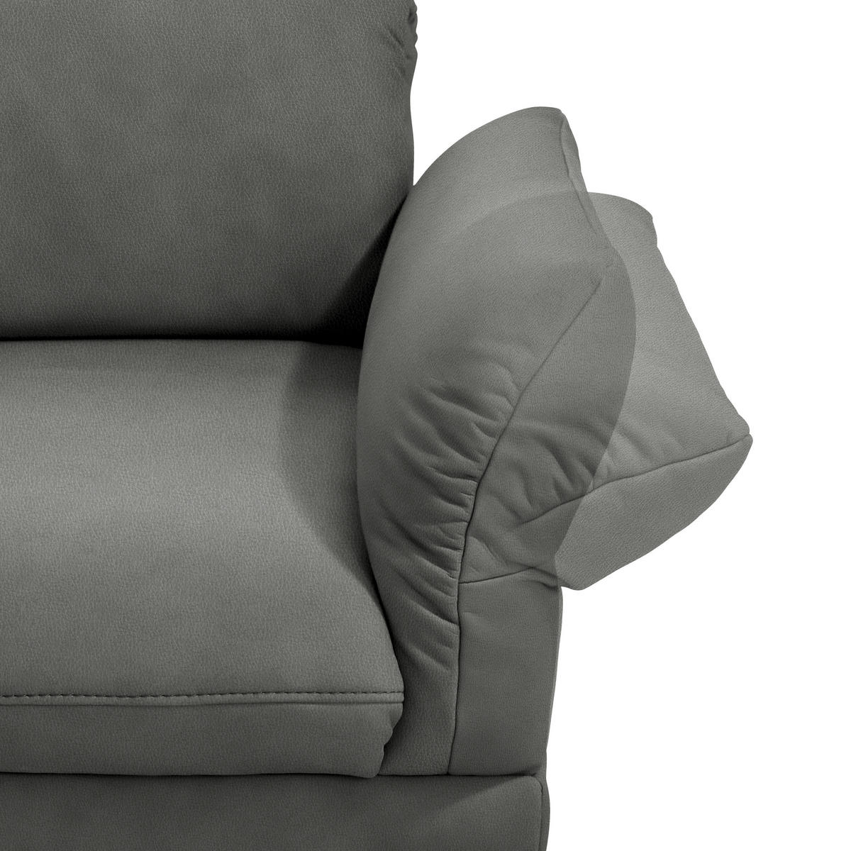 ECKSOFA in Echtleder Dunkelgrau  173/308 cm  - Dunkelgrau/Anthrazit, Design, Leder/Metall (173/308cm) - Joop!