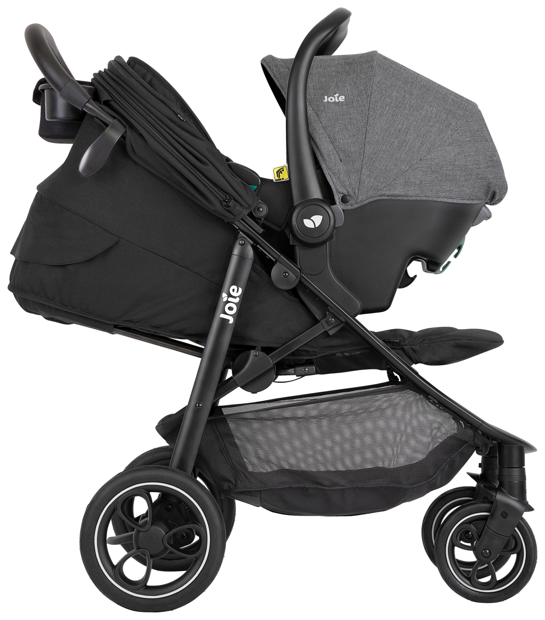 Thumbnail - Joie Buggy Litetrax Pro Air, Schwarz, Textil, 58x103x93.6 cm, EN 1888, Feststellbremse, Fußstütze abklappbar, Federung, ...