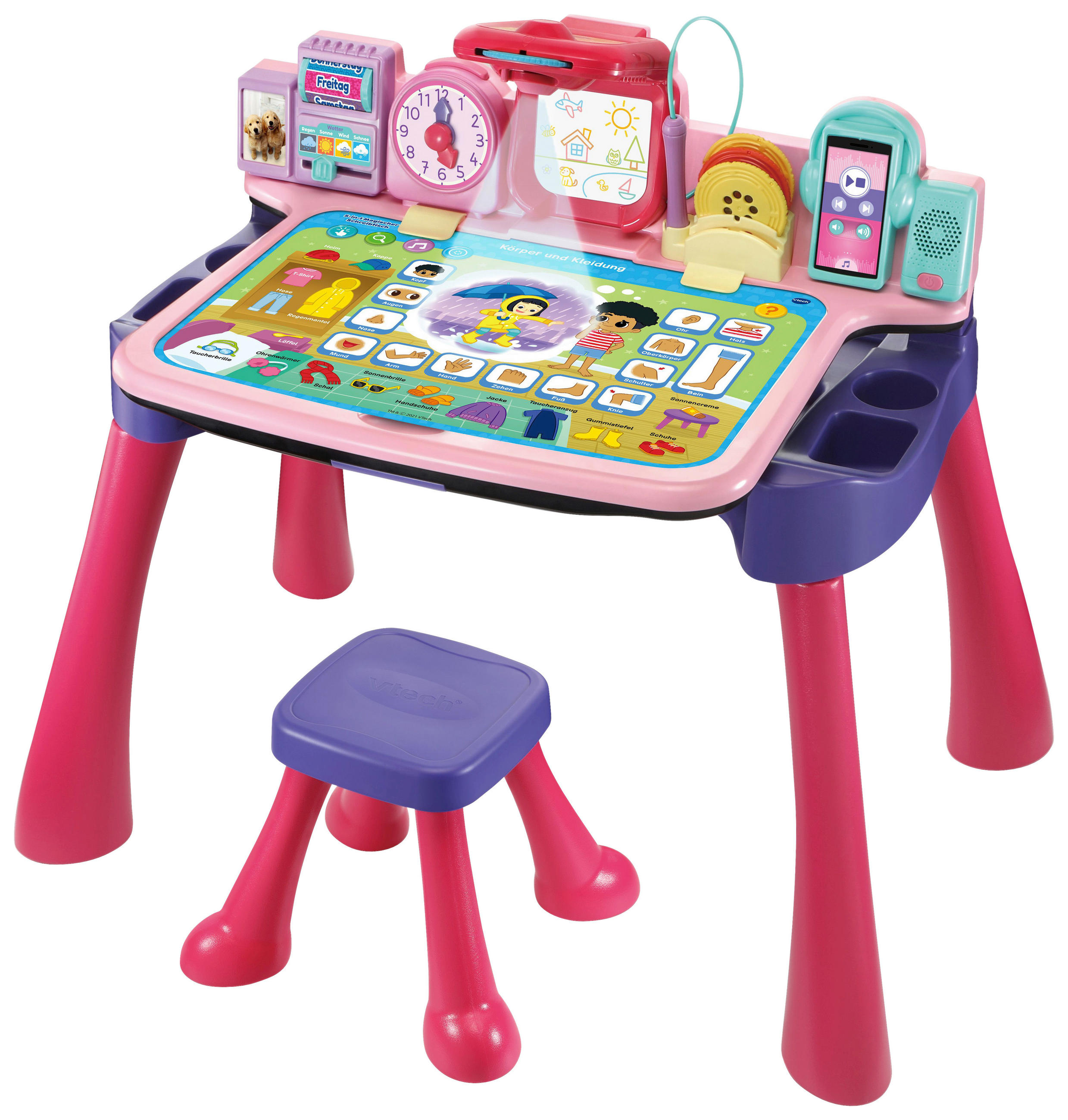 LERNSPIEL V-TECH MAGISCHER SCHREIBTISCH  - Pink/Multicolor, Basics, Kunststoff (58,5/40,6/17cm) - Vtech