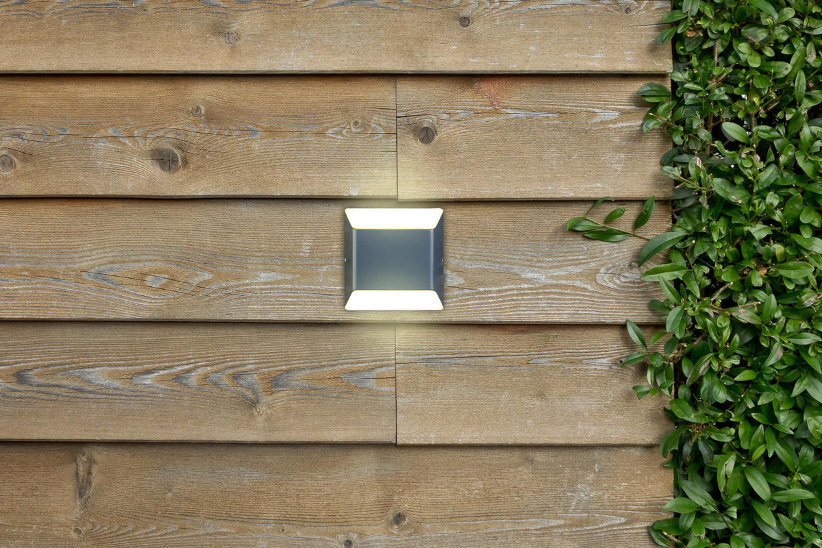 LED-AUßENLEUCHTE Floyd 12,2/12,4/4,5 cm   - Anthrazit/Weiß, Design, Kunststoff/Metall (12,2/12,4/4,5cm)