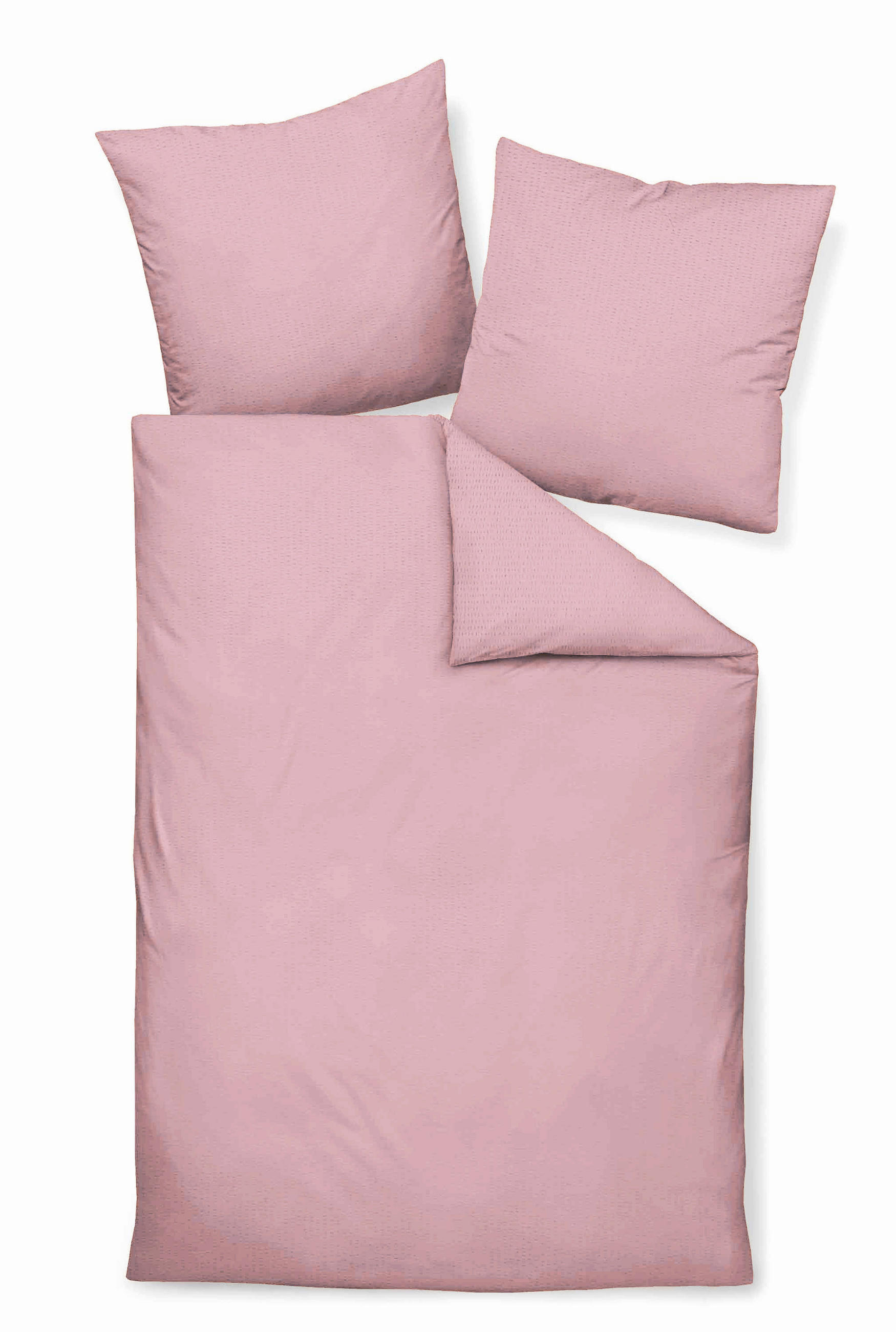 BETTWÄSCHE 135/200 cm Seersucker  - Dunkelrosa/Rosa, Basics, Textil (135/200cm) - Janine