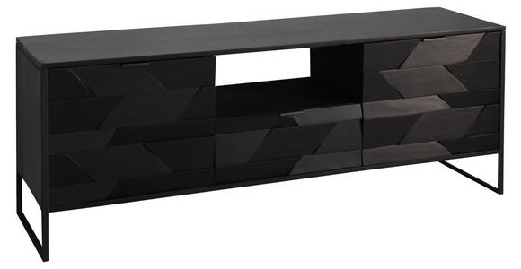 LOWBOARD in 175/60/40 cm - Schwarz, Trend, Holz/Metall (175/60/40cm) - Ambia Home