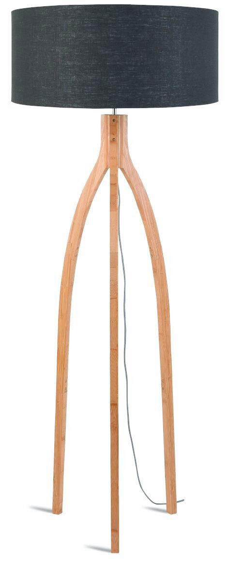 STEHLEUCHTE 60/160 cm    - Dunkelgrau/Naturfarben, Trend, Holz/Textil (60/160cm) - Good & Mojo