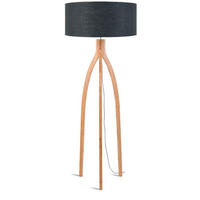 STOJACIA LAMPA, 60/160 cm  - prírodná farba/tmavosivá, Trend, drevo/textil (60/160cm) - Good & Mojo