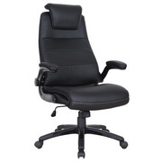 PISARNIŠKI STOL les, kovina, umetna masa, tekstil črna - črna/bela, Design, kovina/umetna masa (71/115-123/73cm) - Hom`in