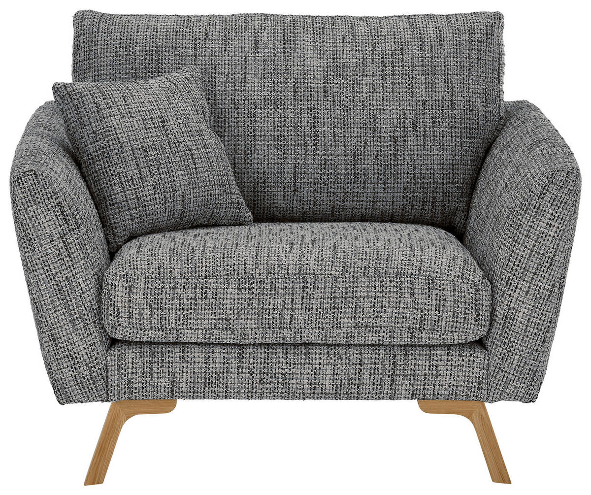 SESSEL in Webstoff Blaugrau  - Eichefarben/Blaugrau, KONVENTIONELL, Holz/Textil (115/86/93cm) - SetOne by Musterring