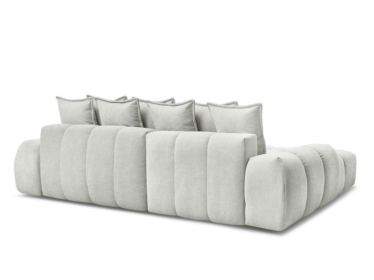 ECKSCHLAFSOFA EVEREST  mit Rücken echt, Armteil links, Armteil rechts Struktur Hellgrau  - Hellgrau/Schwarz, MODERN, Kunststoff/Textil (180/318cm) - Livetastic